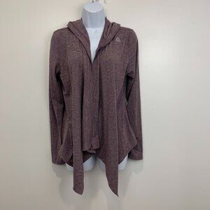 Reebok Women's Athleisure Hooded Cardigan Heathered Purple Size Small